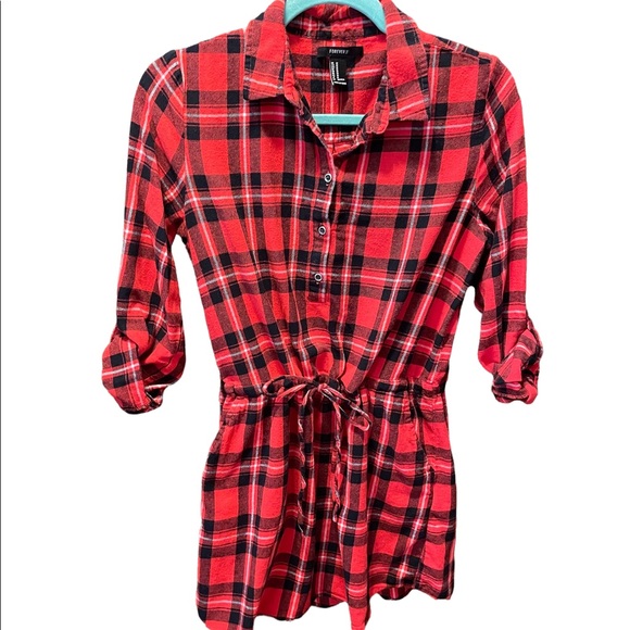 Forever 21 Tops - Forever 21 woman’s flannel shirt, size medium, like new, red/black/white